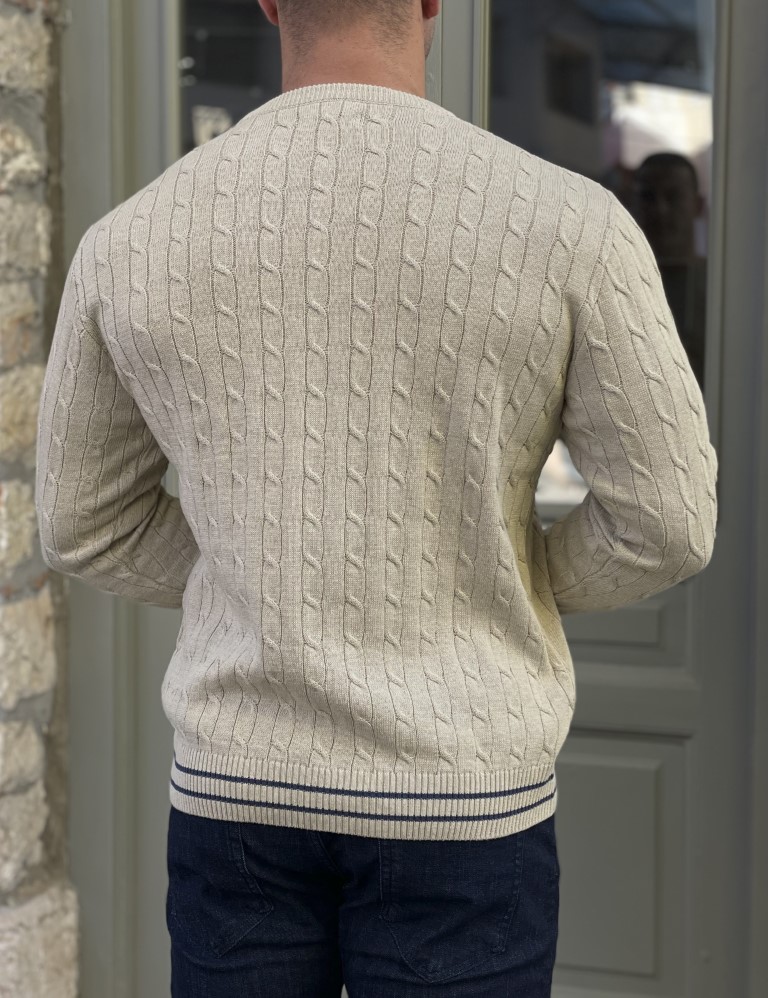 Darious ανδρικό μπεζ πλεκτό πουλόβερ 24044 φωτογραφία